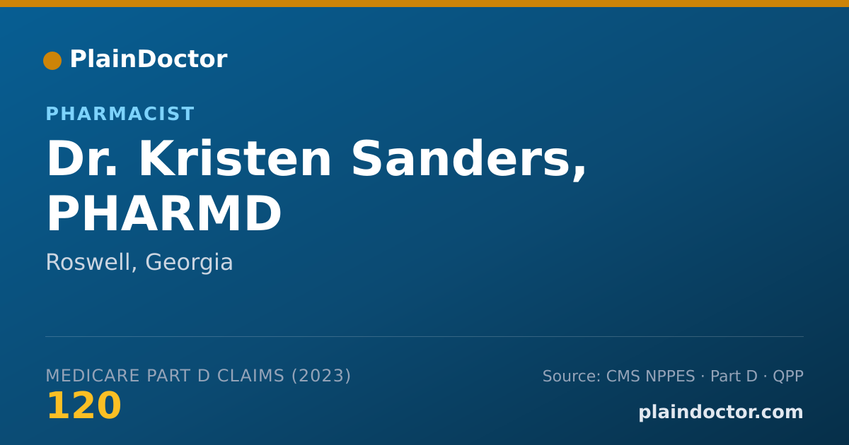 Shareable card for Kristen Sanders, PHARMD - Pharmacist, Roswell, GA