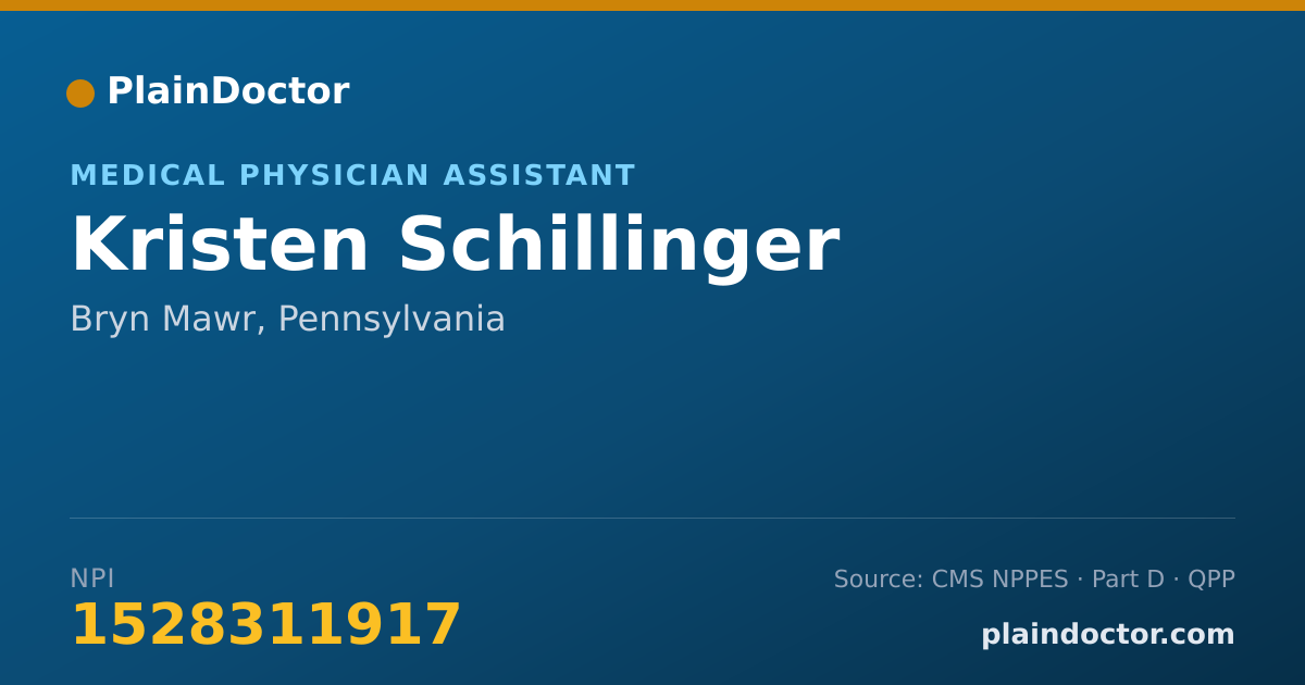 Shareable card for Kristen Schillinger - Medical Physician Assistant, Bryn Mawr, PA