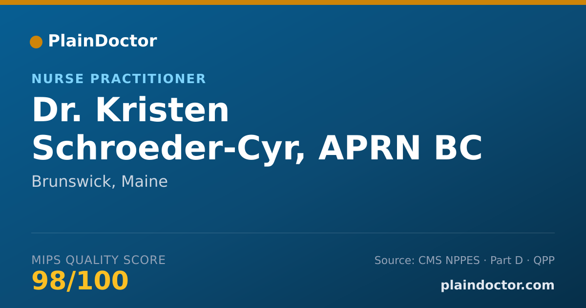 Shareable card for Kristen Schroeder-Cyr, APRN BC - Nurse Practitioner, Brunswick, ME