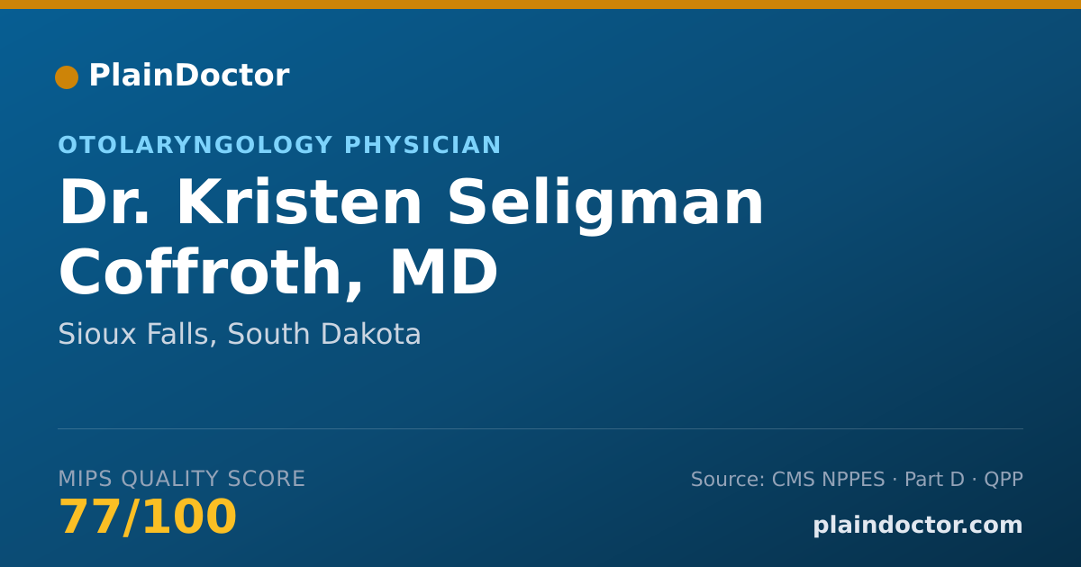 Shareable card for Kristen Seligman Coffroth, MD - Otolaryngology Physician, Sioux Falls, SD