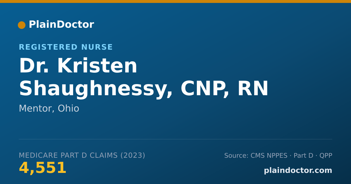 Shareable card for Kristen Shaughnessy, CNP, RN - Registered Nurse, Mentor, OH