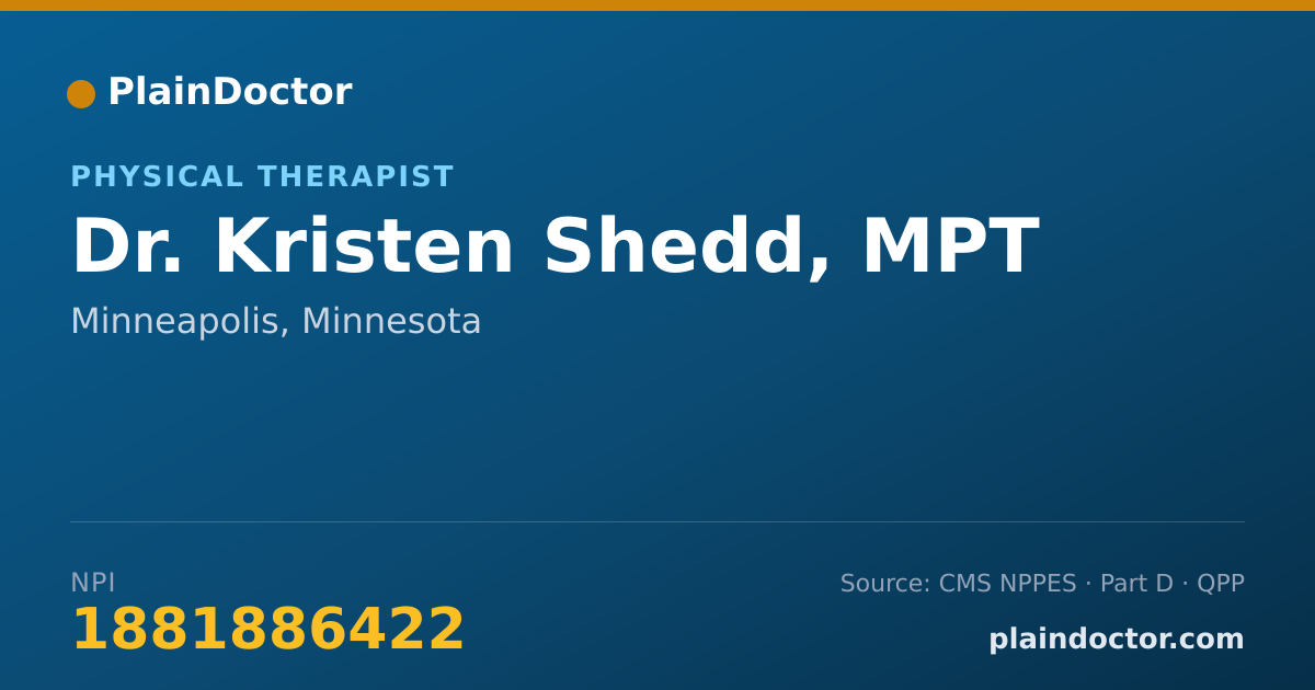 Shareable card for Kristen Shedd, MPT - Physical Therapist, Minneapolis, MN