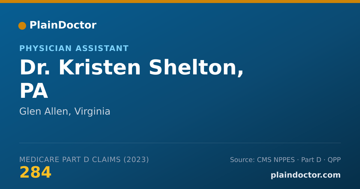 Shareable card for Kristen Shelton, PA - Physician Assistant, Glen Allen, VA