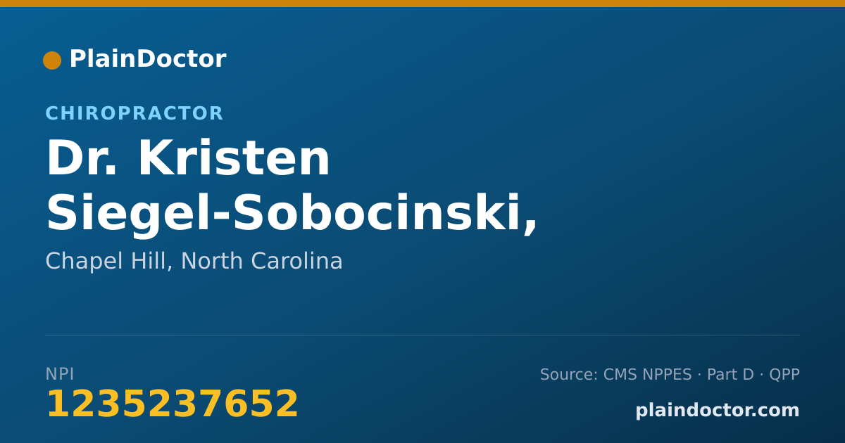Shareable card for Kristen Siegel-Sobocinski, D.C. - Chiropractor, Chapel Hill, NC