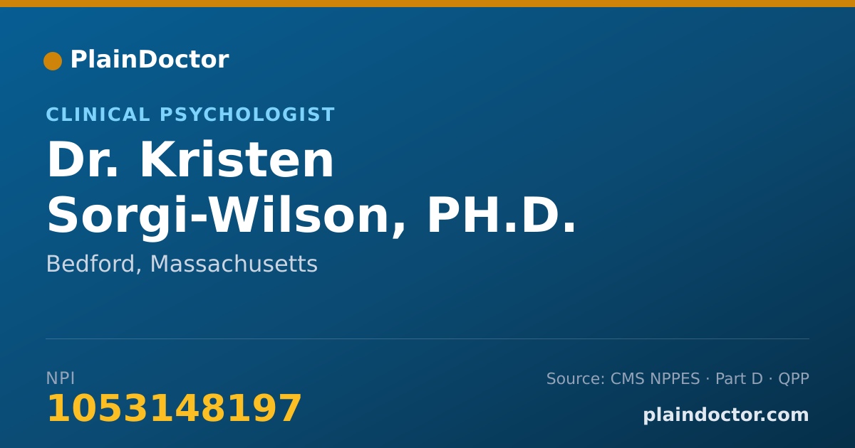 Shareable card for Kristen Sorgi-Wilson, PH.D. - Clinical Psychologist, Bedford, MA