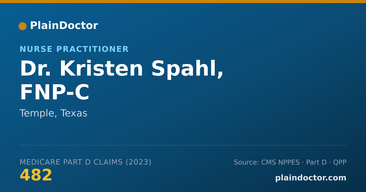Shareable card for Kristen Spahl, FNP-C - Nurse Practitioner, Temple, TX
