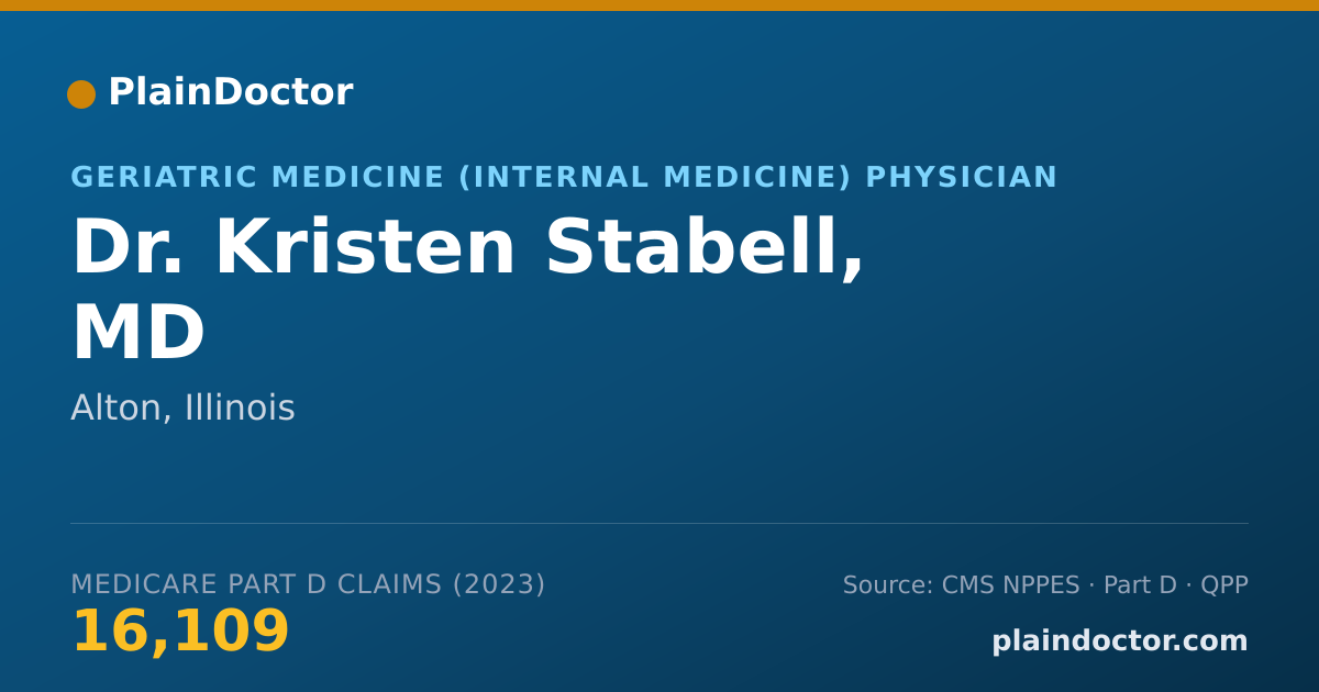 Shareable card for Kristen Stabell, MD - Geriatric Medicine (Internal Medicine) Physician, Alton, IL