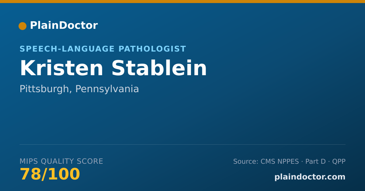 Shareable card for Kristen Stablein - Speech-Language Pathologist, Pittsburgh, PA