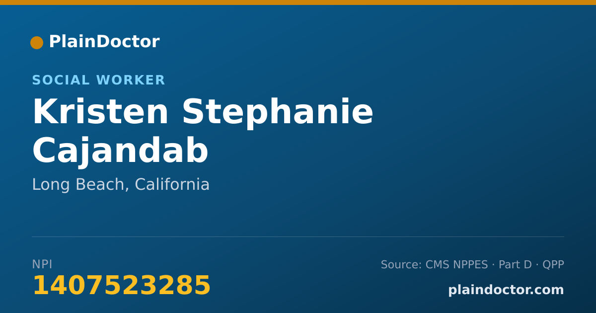 Shareable card for Kristen Stephanie Cajandab - Social Worker, Long Beach, CA
