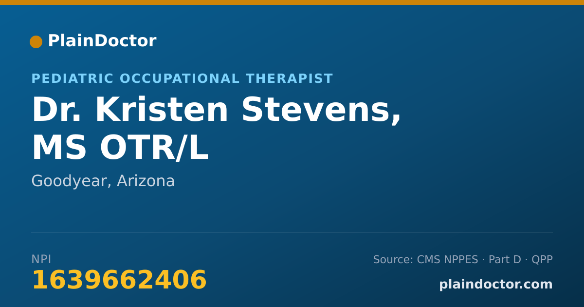 Shareable card for Kristen Stevens, MS OTR/L - Pediatric Occupational Therapist, Goodyear, AZ