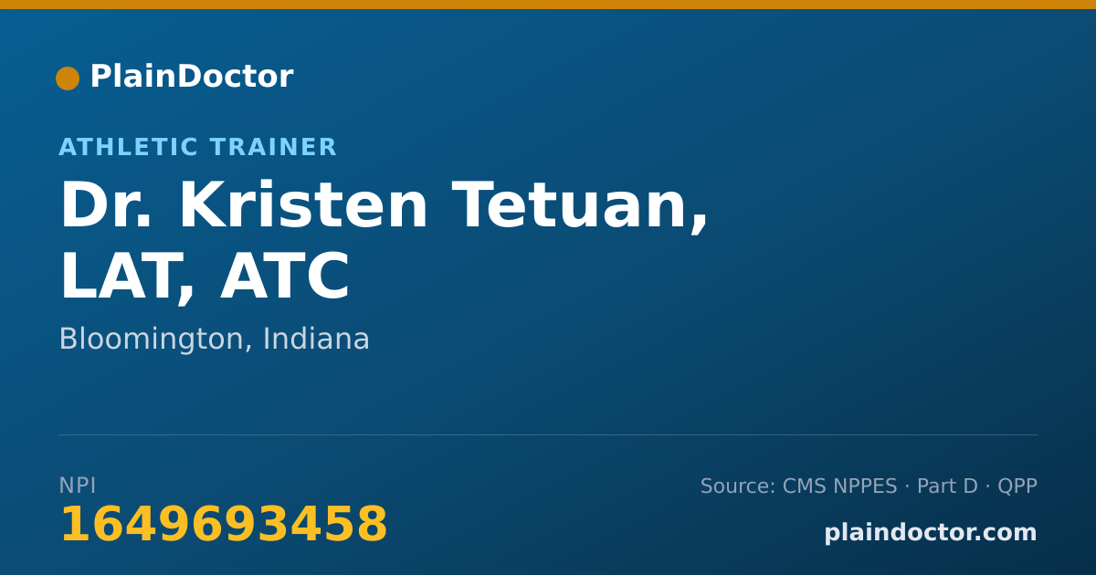 Shareable card for Kristen Tetuan, LAT, ATC - Athletic Trainer, Bloomington, IN