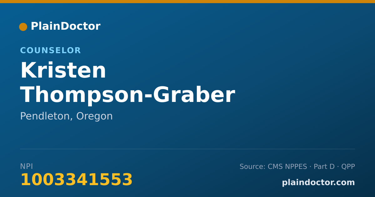 Shareable card for Kristen Thompson-Graber - Counselor, Pendleton, OR