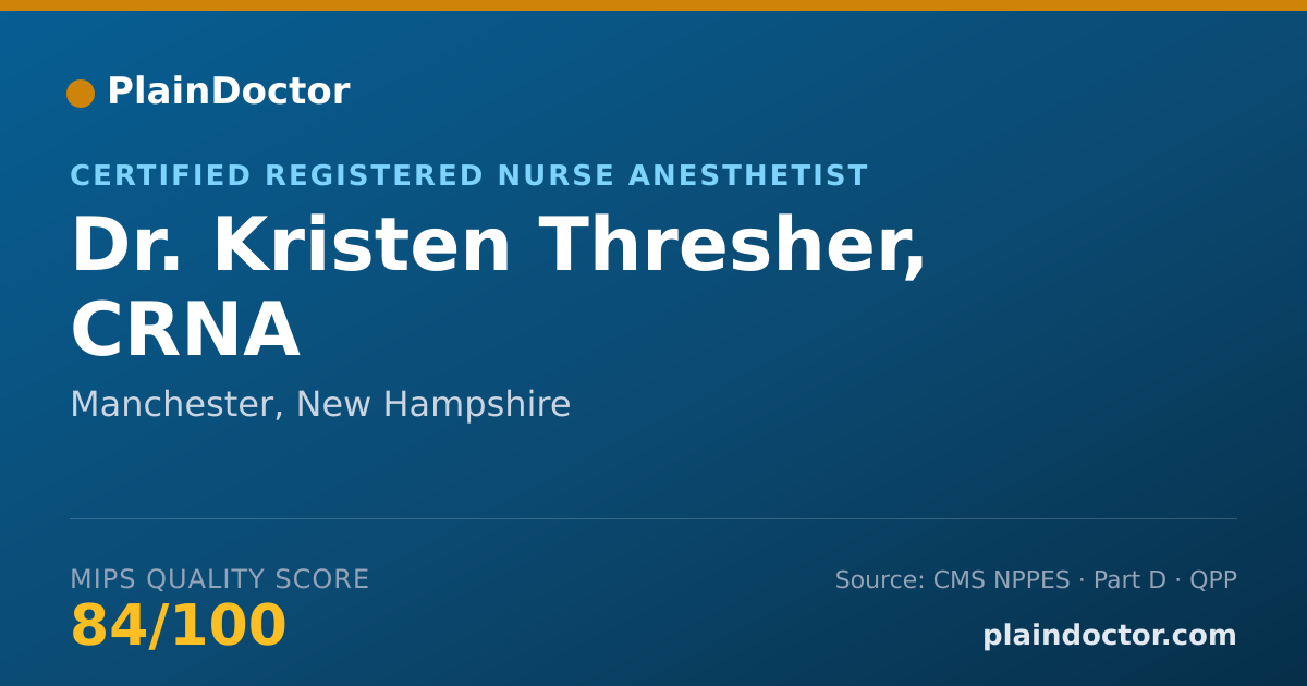 Shareable card for Kristen Thresher, CRNA - Certified Registered Nurse Anesthetist, Manchester, NH