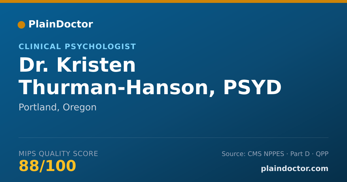 Shareable card for Kristen Thurman-Hanson, PSYD - Clinical Psychologist, Portland, OR