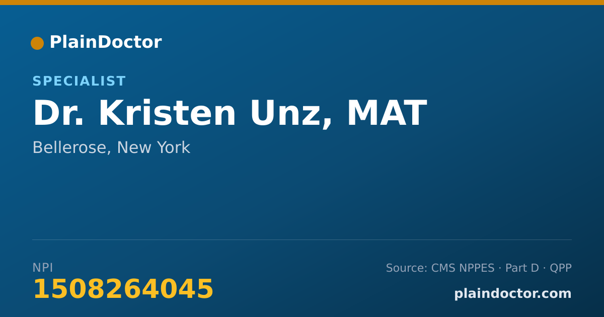 Shareable card for Kristen Unz, MAT - Specialist, Bellerose, NY
