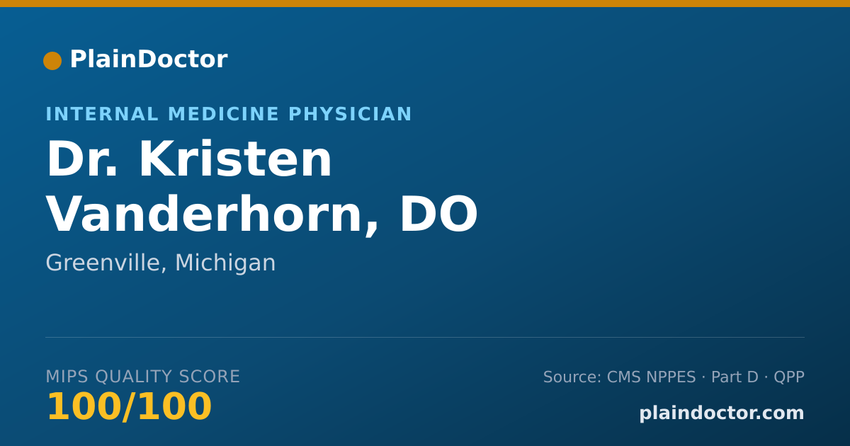 Shareable card for Kristen Vanderhorn, DO - Internal Medicine Physician, Greenville, MI