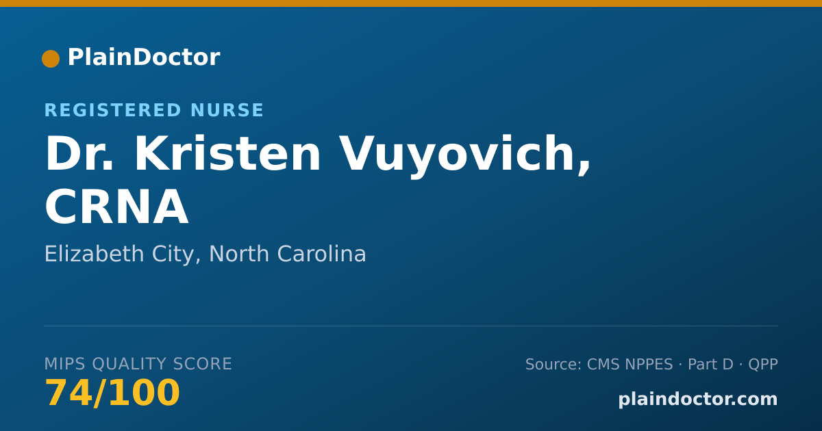 Shareable card for Kristen Vuyovich, CRNA - Registered Nurse, Elizabeth City, NC