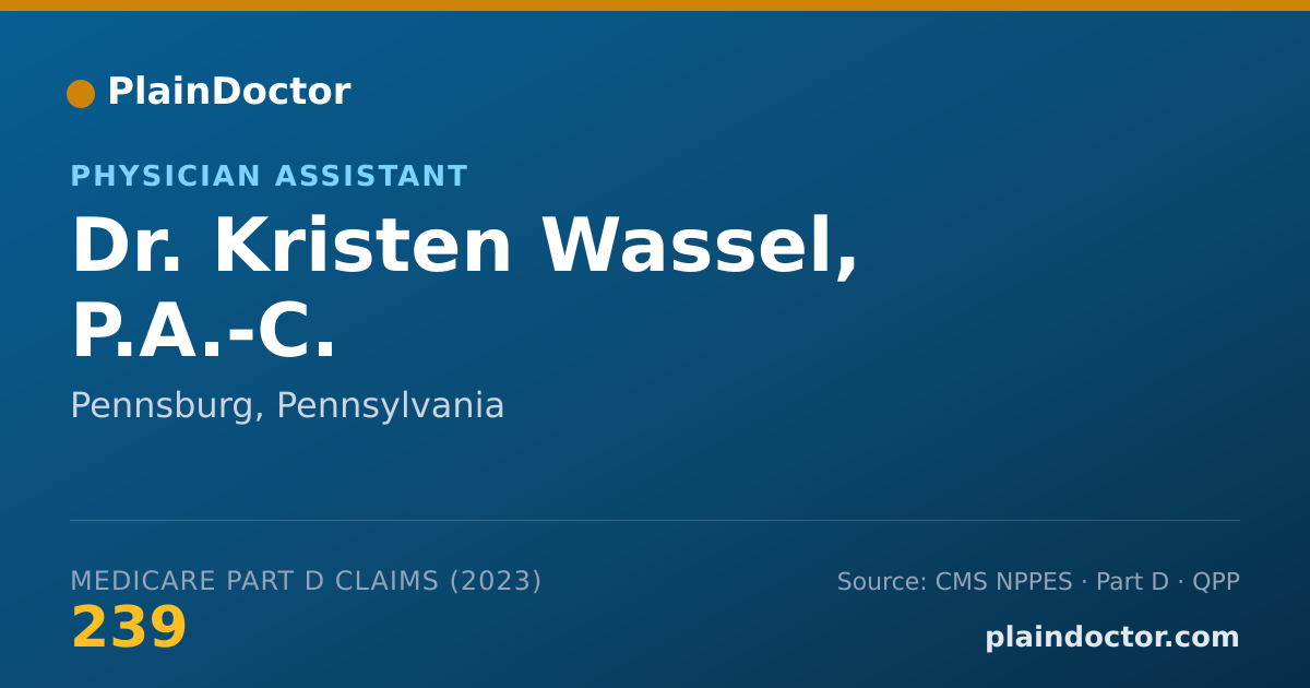 Shareable card for Kristen Wassel, P.A.-C. - Physician Assistant, Pennsburg, PA