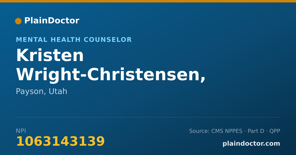 Shareable card for Kristen Wright-Christensen, LCMHC - Mental Health Counselor, Payson, UT