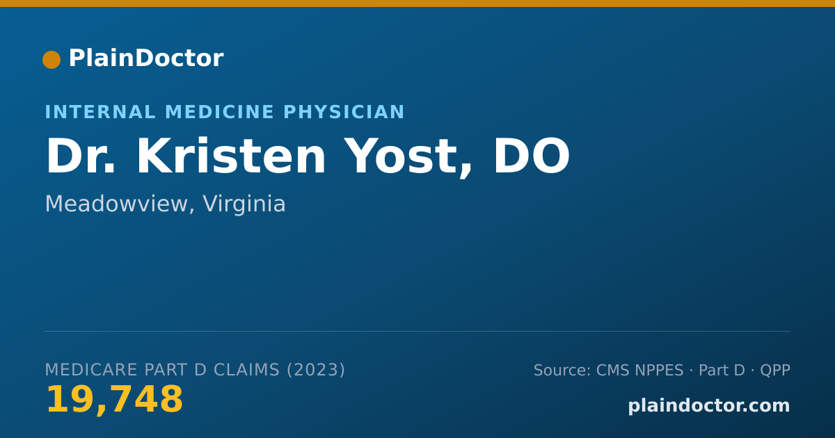Shareable card for Kristen Yost, DO - Internal Medicine Physician, Meadowview, VA