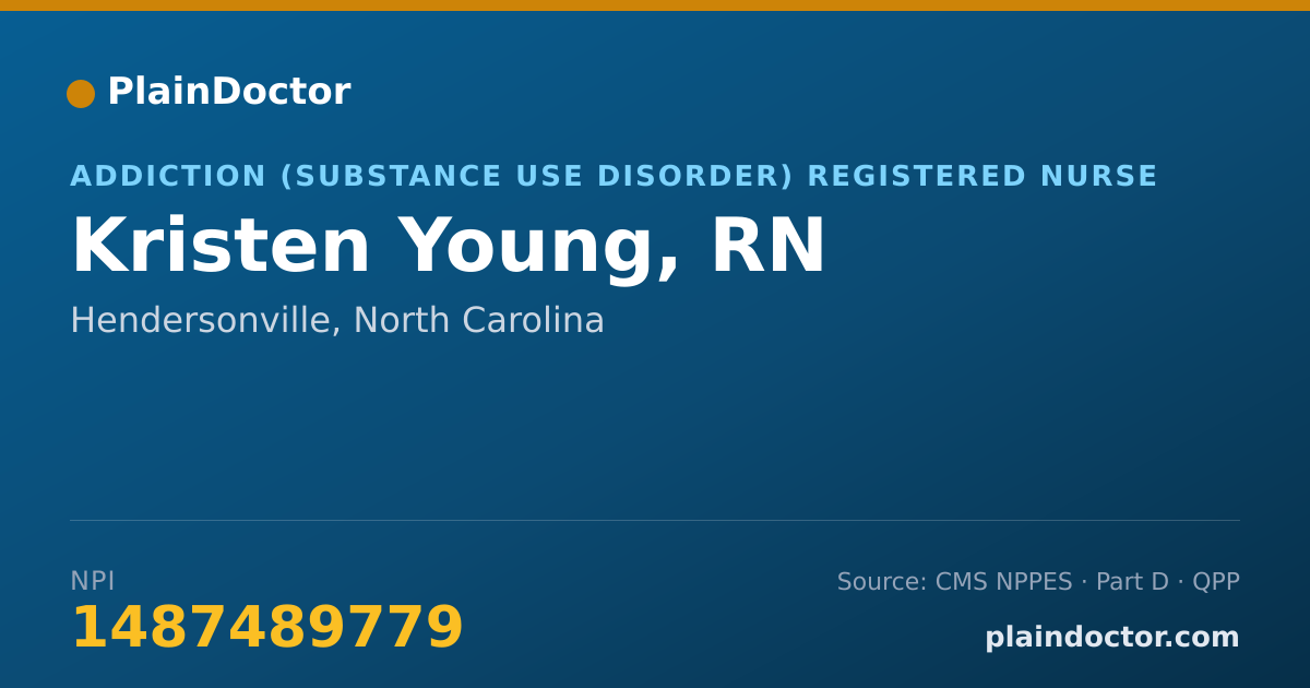 Shareable card for Kristen Young, RN - Addiction (Substance Use Disorder) Registered Nurse, Hendersonville, NC