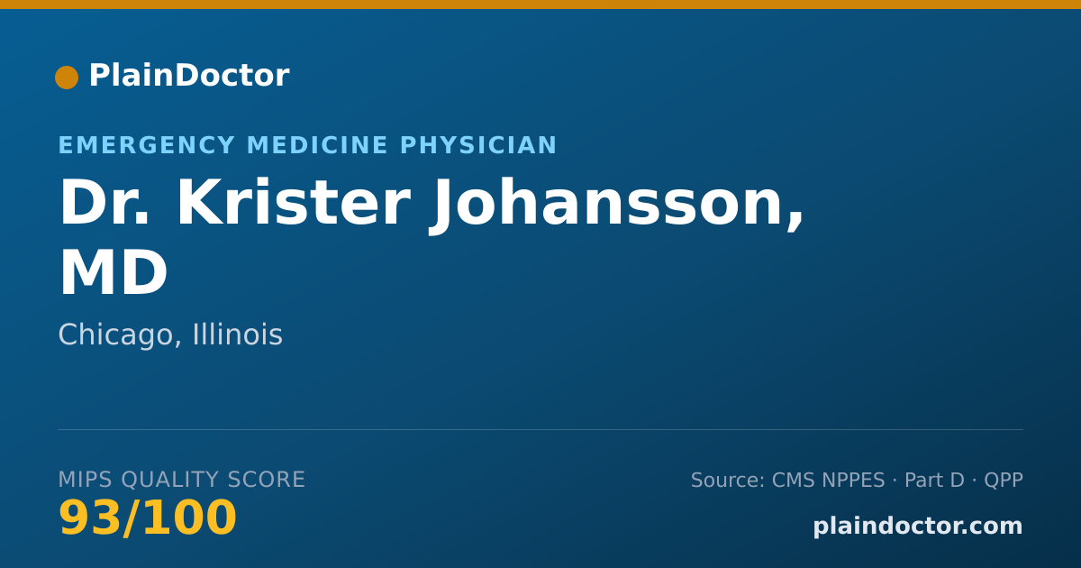 Shareable card for Krister Johansson, MD - Emergency Medicine Physician, Chicago, IL