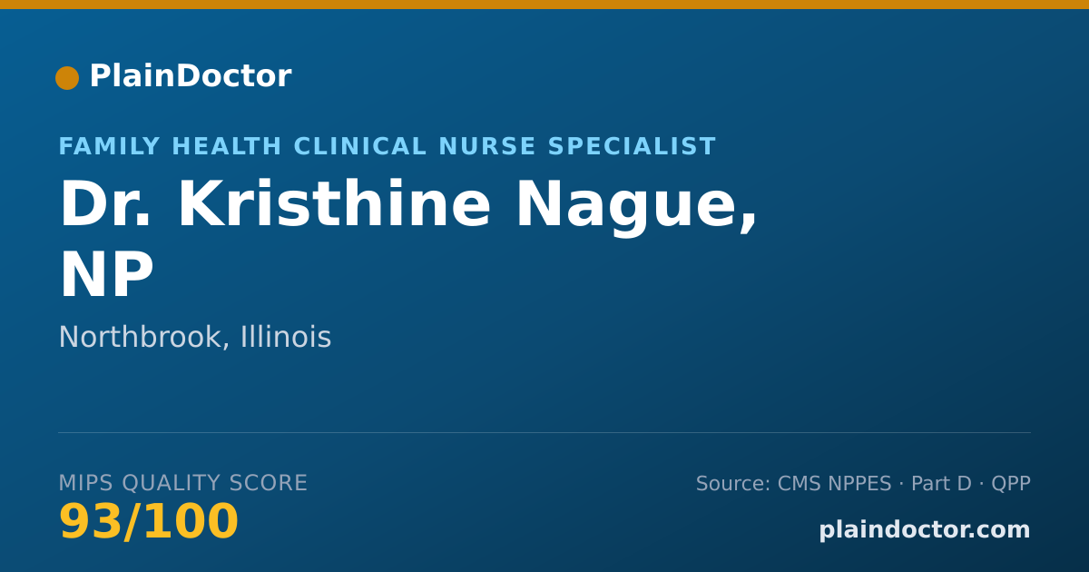 Shareable card for Kristhine Nague, NP - Family Health Clinical Nurse Specialist, Northbrook, IL