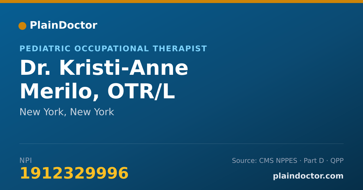 Shareable card for Kristi-Anne Merilo, OTR/L - Pediatric Occupational Therapist, New York, NY