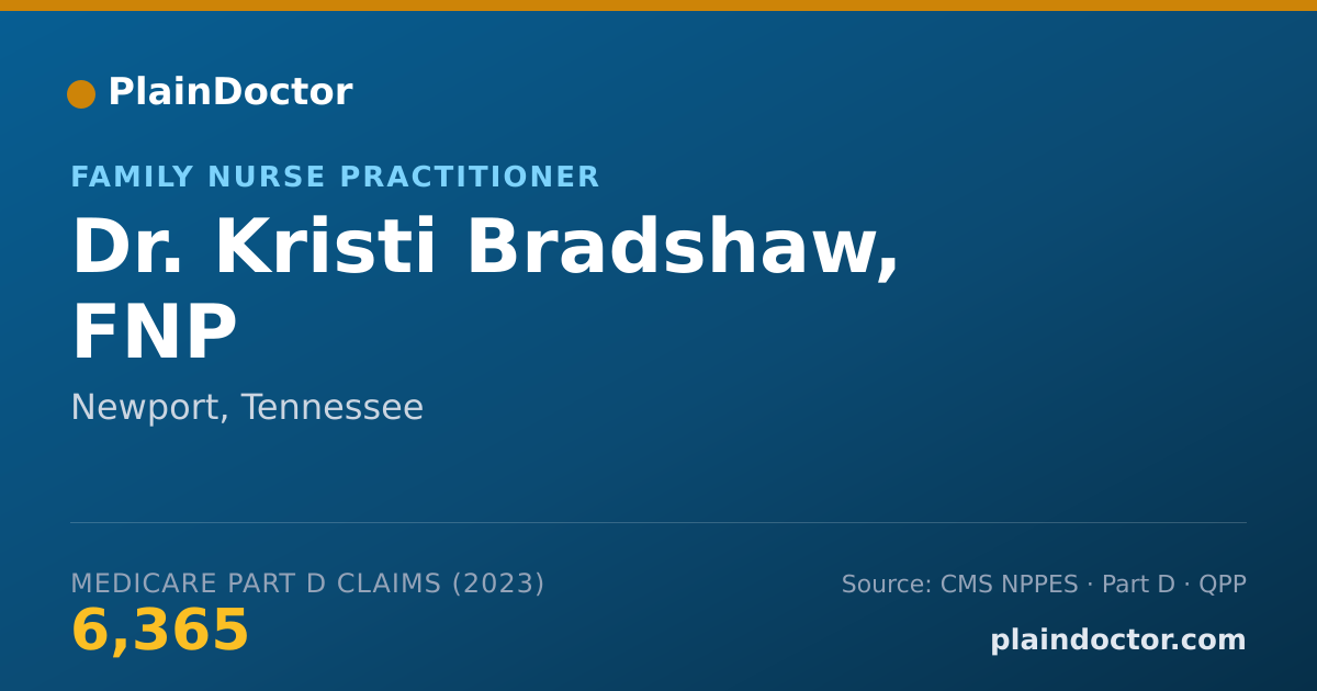 Shareable card for Kristi Bradshaw, FNP - Family Nurse Practitioner, Newport, TN