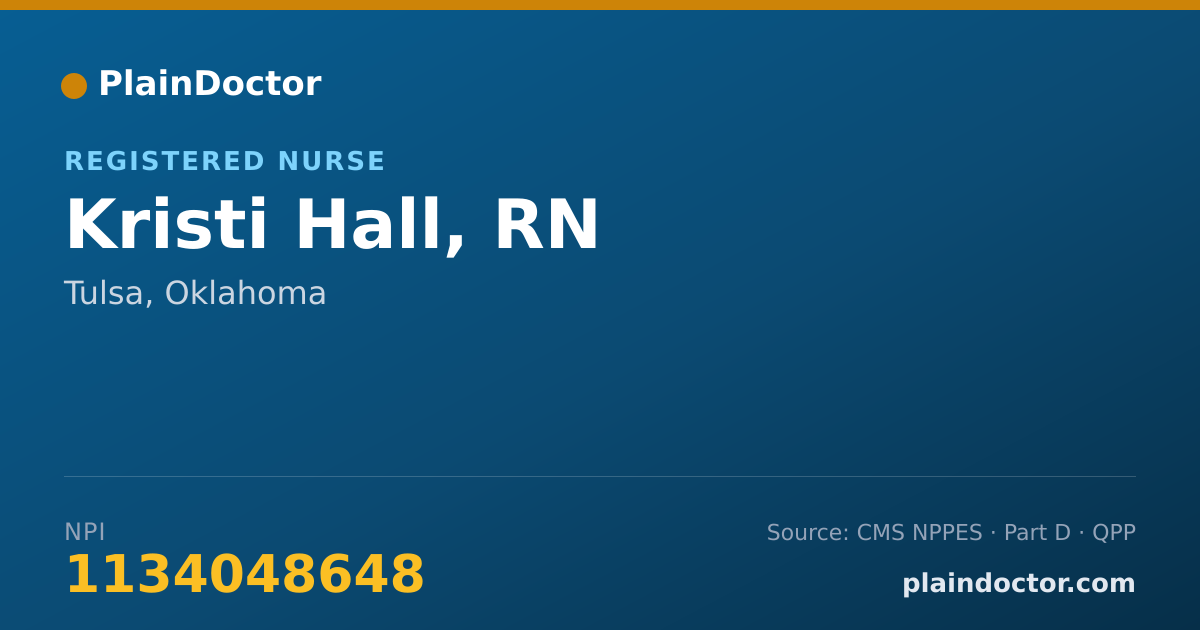 Shareable card for Kristi Hall, RN - Registered Nurse, Tulsa, OK