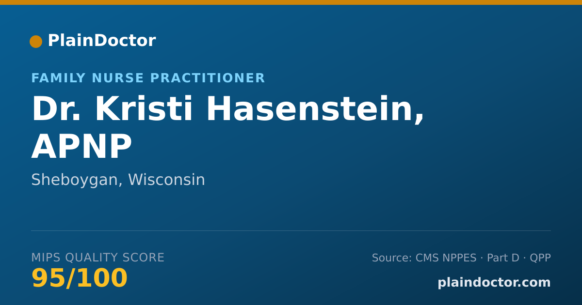 Shareable card for Kristi Hasenstein, APNP - Family Nurse Practitioner, Sheboygan, WI