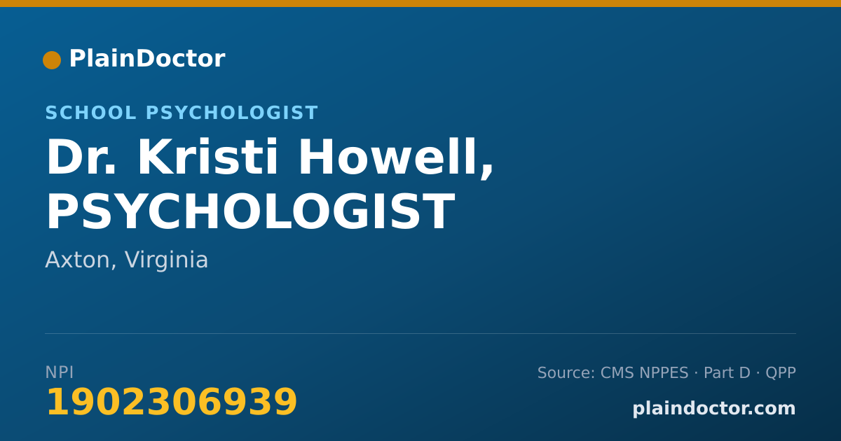 Shareable card for Kristi Howell, PSYCHOLOGIST - School Psychologist, Axton, VA