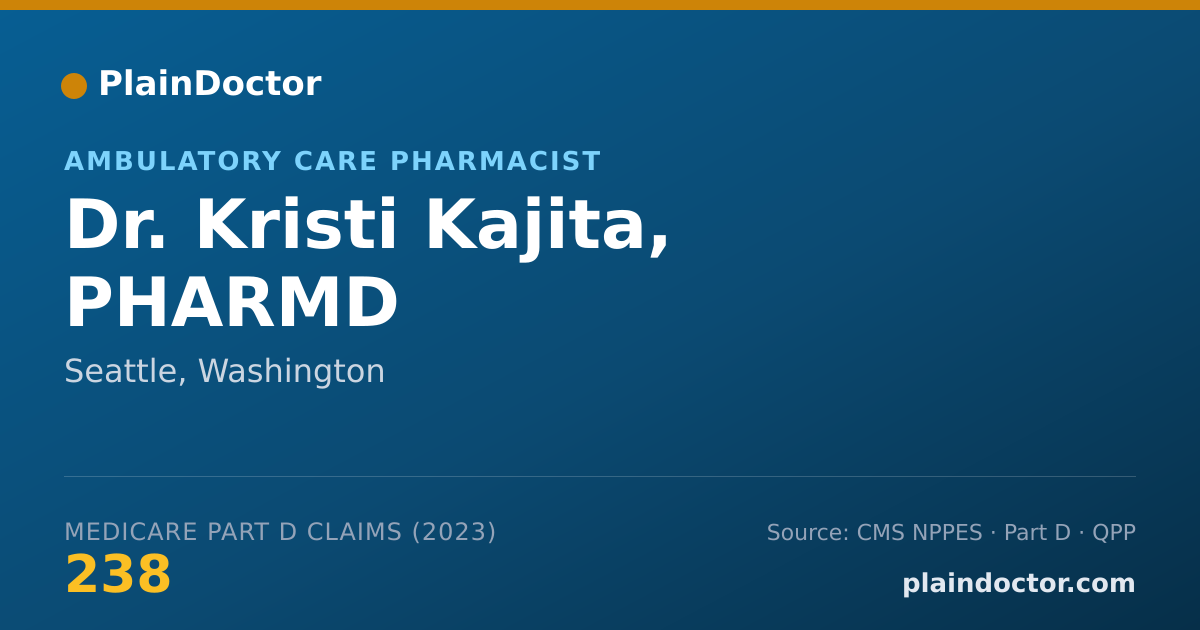 Shareable card for Kristi Kajita, PHARMD - Ambulatory Care Pharmacist, Seattle, WA