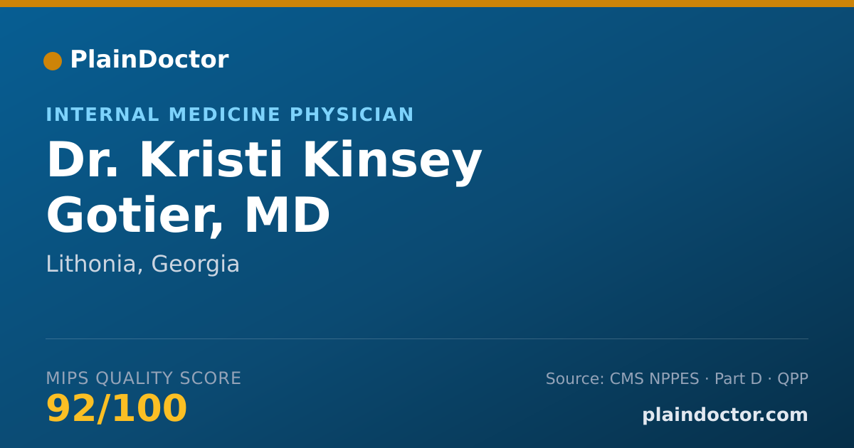 Shareable card for Kristi Kinsey Gotier, MD - Internal Medicine Physician, Lithonia, GA