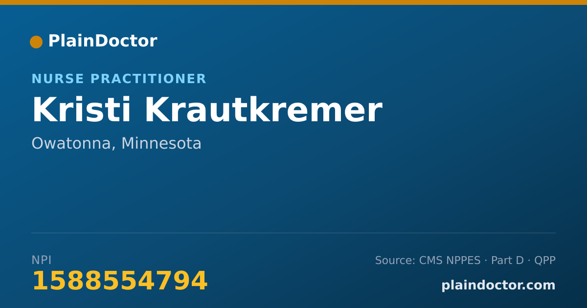 Shareable card for Kristi Krautkremer - Nurse Practitioner, Owatonna, MN