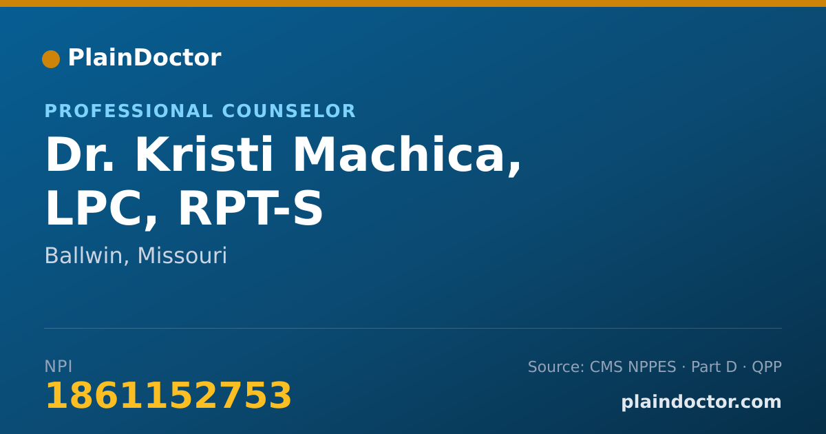 Shareable card for Kristi Machica, LPC, RPT-S - Professional Counselor, Ballwin, MO