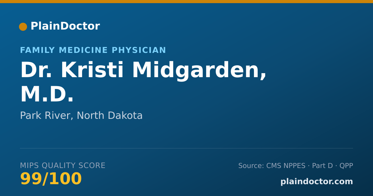 Shareable card for Kristi Midgarden, M.D. - Family Medicine Physician, Park River, ND