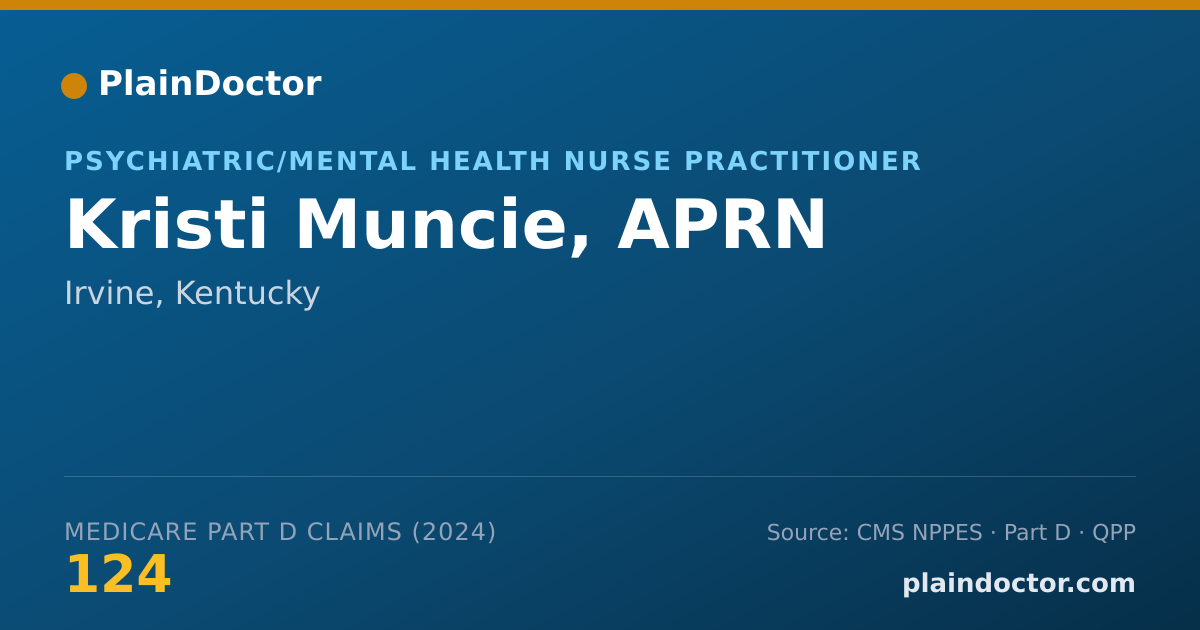 Shareable card for Kristi Muncie, APRN - Psychiatric/Mental Health Nurse Practitioner, Irvine, KY