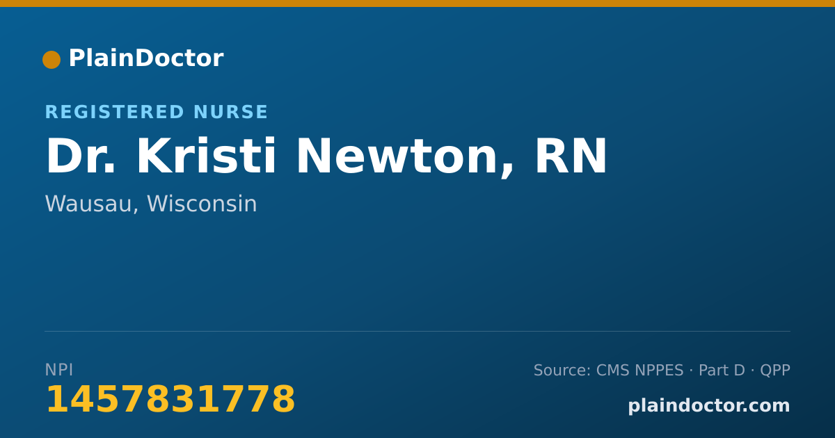 Shareable card for Kristi Newton, RN - Registered Nurse, Wausau, WI