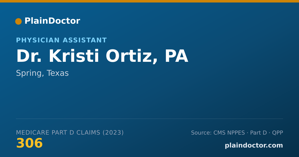 Shareable card for Kristi Ortiz, PA - Physician Assistant, Spring, TX