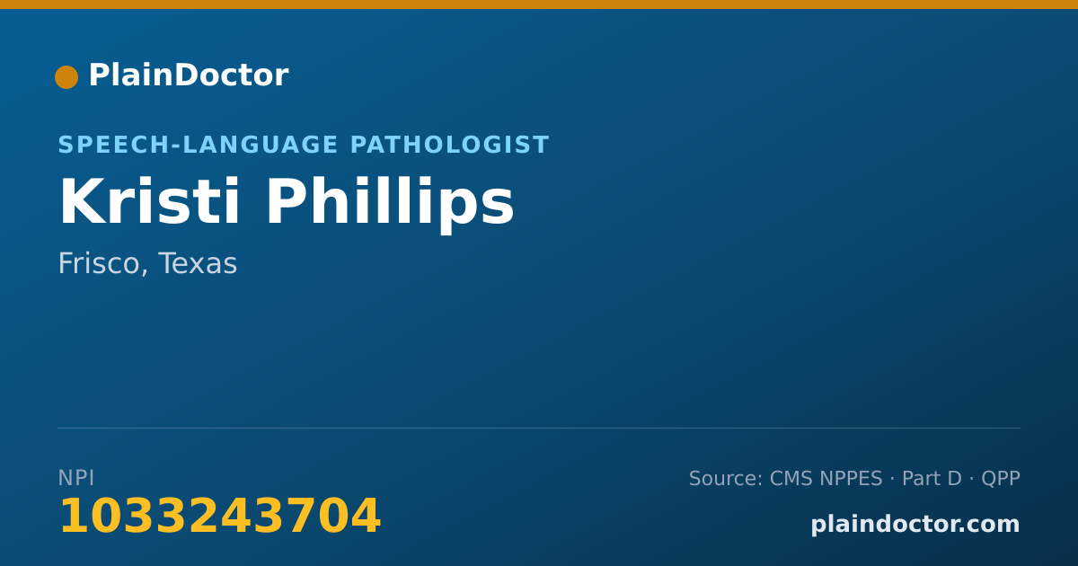 Shareable card for Kristi Phillips - Speech-Language Pathologist, Frisco, TX