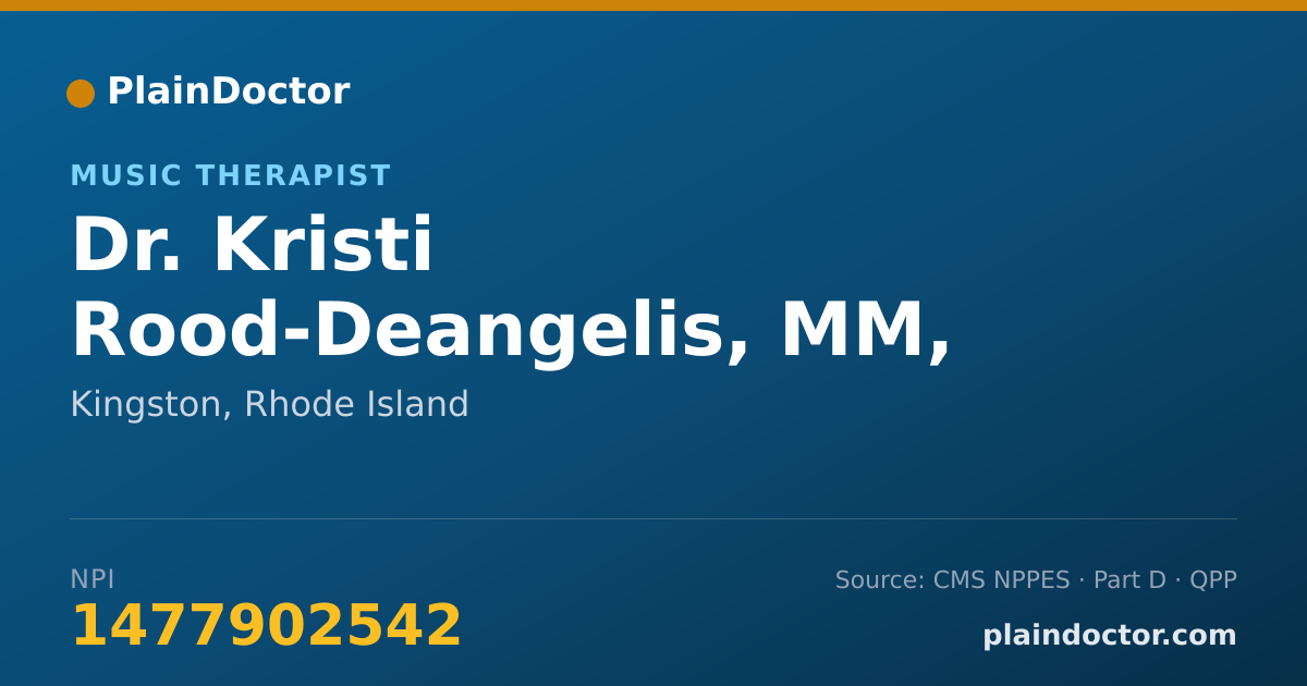 Shareable card for Kristi Rood-Deangelis, MM, MT-BC, LPMT - Music Therapist, Kingston, RI
