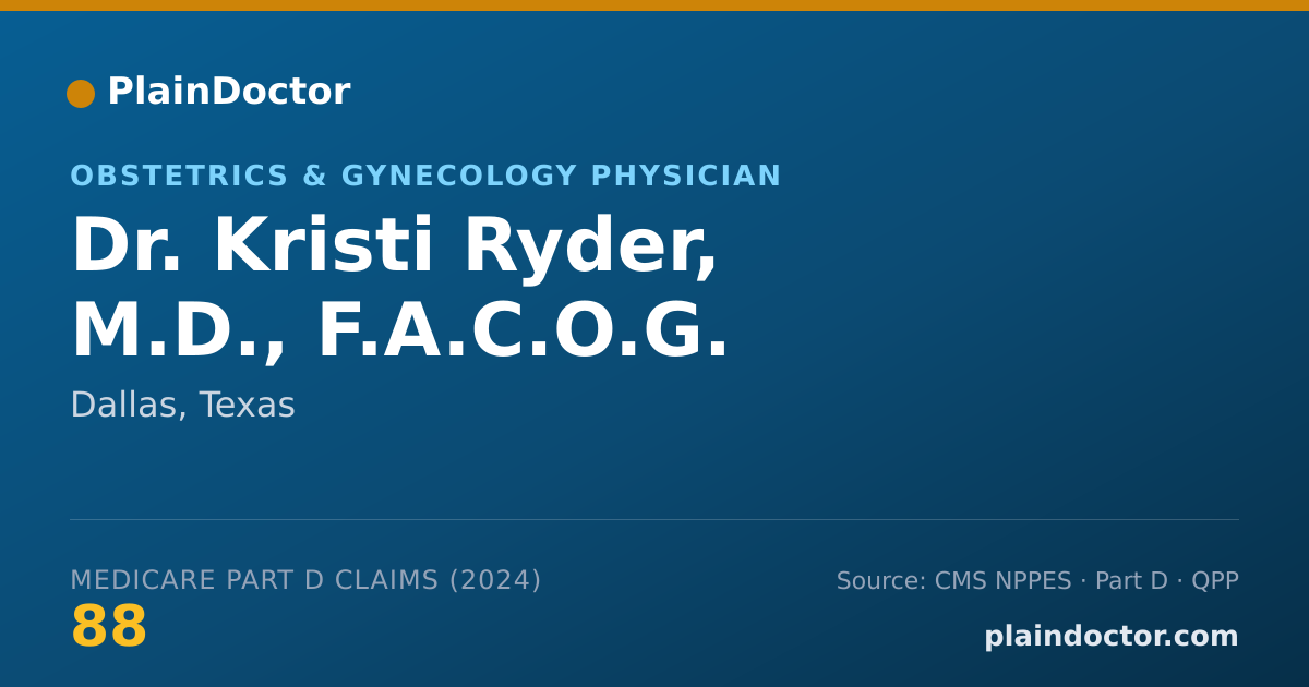 Shareable card for Kristi Ryder, M.D., F.A.C.O.G. - Obstetrics & Gynecology Physician, Dallas, TX