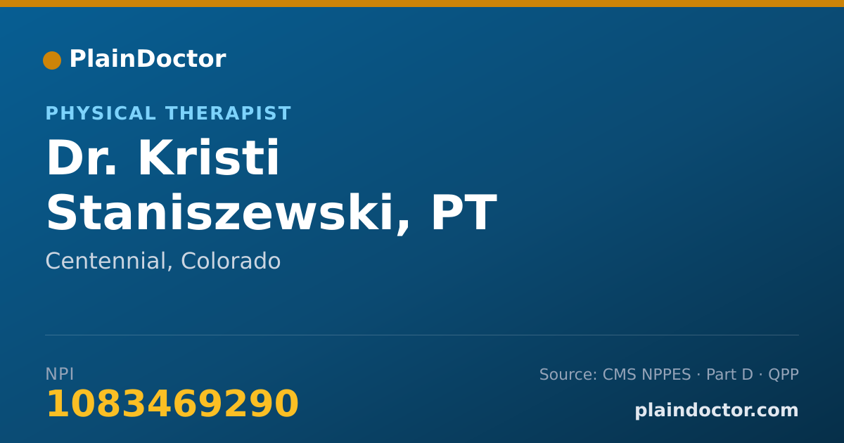 Shareable card for Kristi Staniszewski, PT - Physical Therapist, Centennial, CO