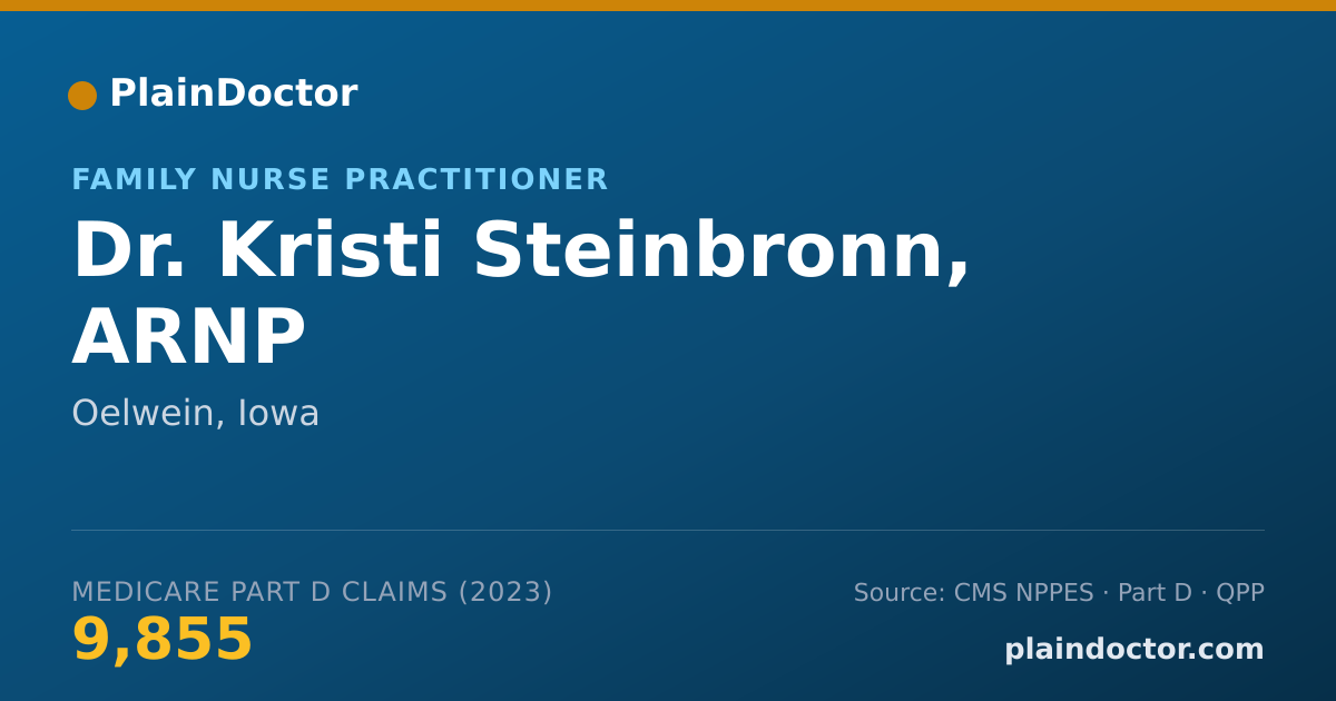 Shareable card for Kristi Steinbronn, ARNP - Family Nurse Practitioner, Oelwein, IA