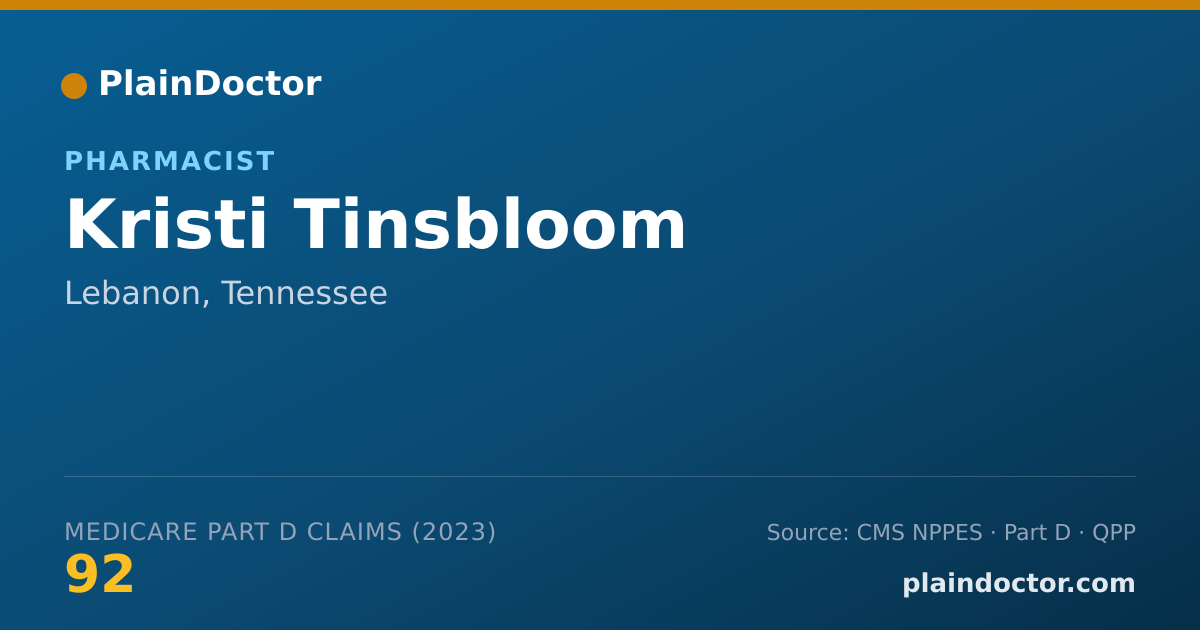 Shareable card for Kristi Tinsbloom - Pharmacist, Lebanon, TN