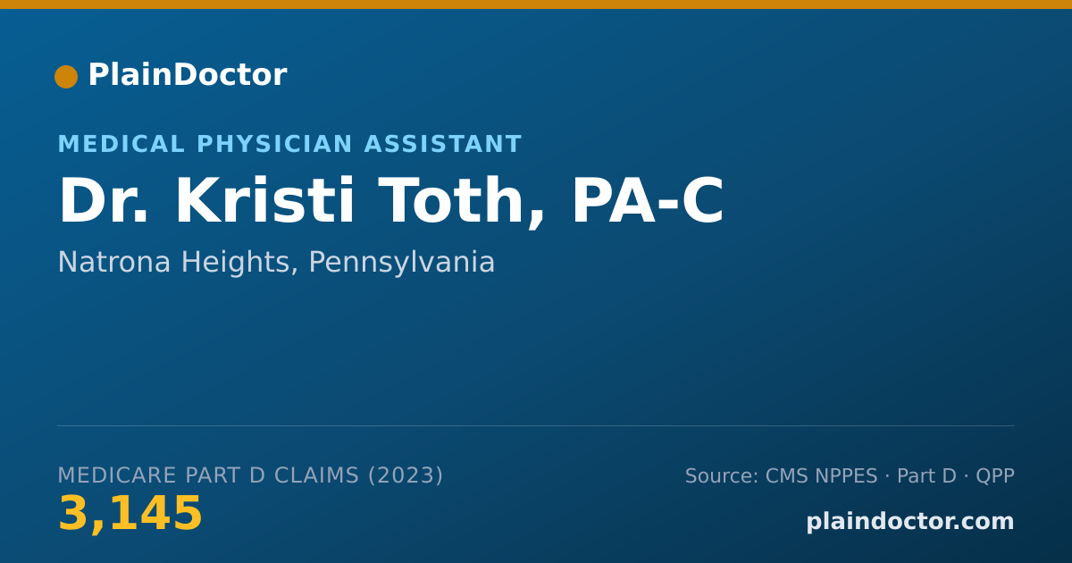 Shareable card for Kristi Toth, PA-C - Medical Physician Assistant, Natrona Heights, PA