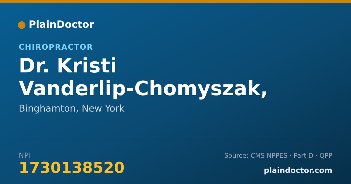 Shareable card for Kristi Vanderlip-Chomyszak, D.C. - Chiropractor, Binghamton, NY