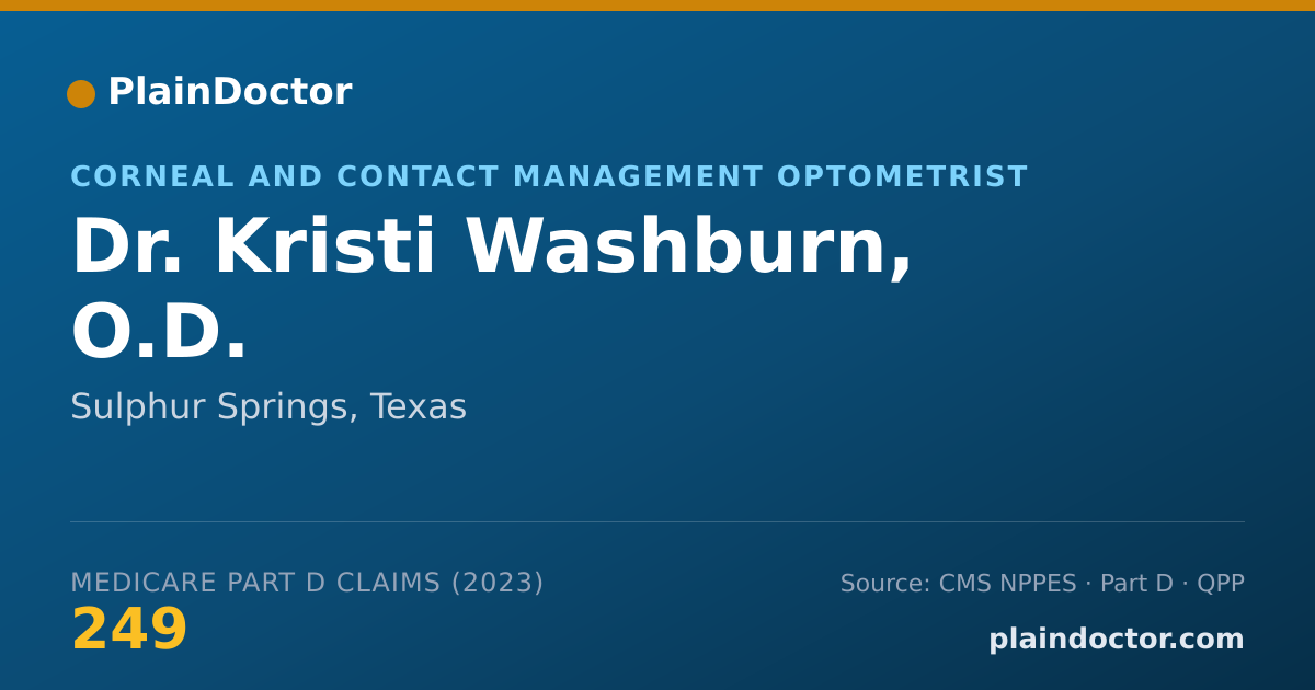 Shareable card for Kristi Washburn, O.D. - Corneal and Contact Management Optometrist, Sulphur Springs, TX