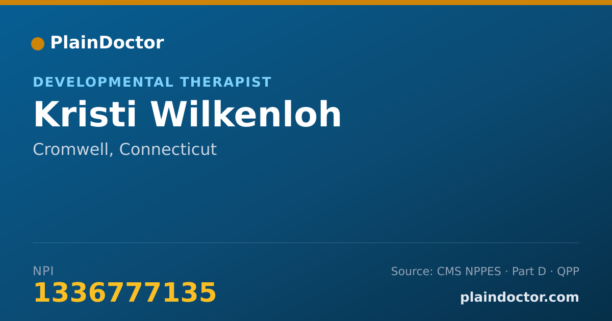 Shareable card for Kristi Wilkenloh - Developmental Therapist, Cromwell, CT